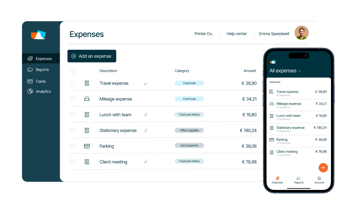 Example of an expense management system like mobilexpense