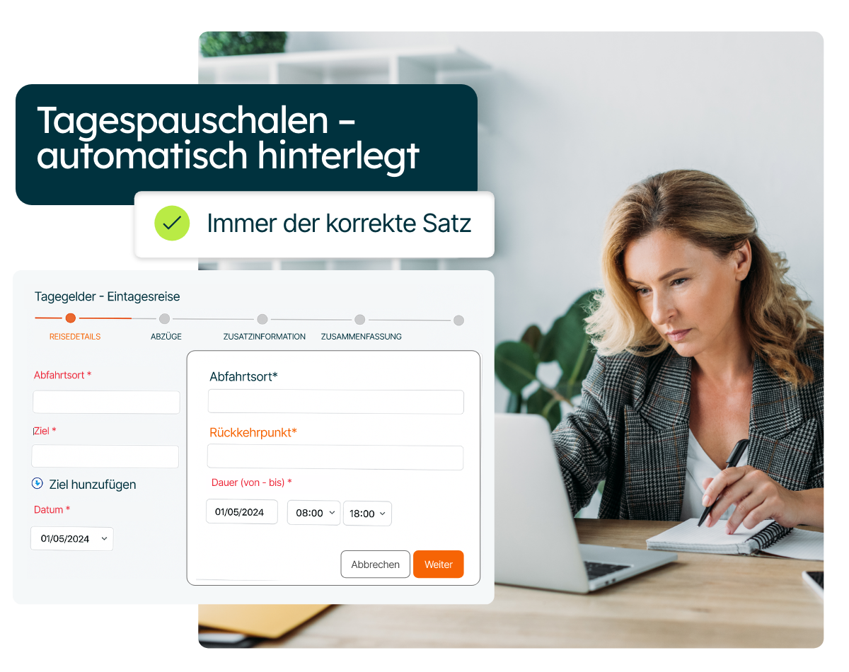 Berechnung des Verpflegungsmehraufwands bei einer Abwesenheit von mehr als 8 Stunden