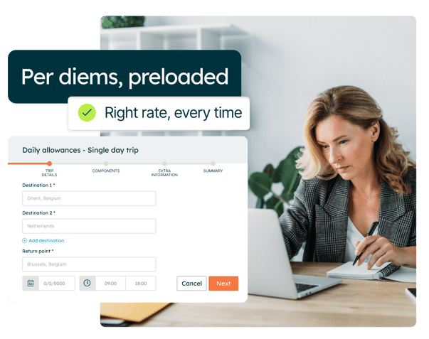 right per diem rate every time preloaded into Declaree