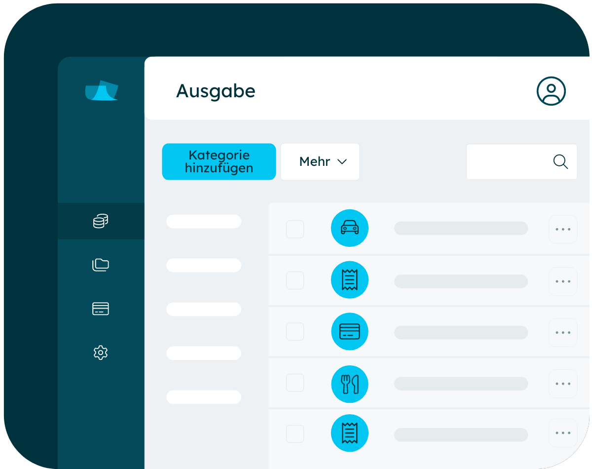 Dashboard zur täglichen Ausgabenverfolgung in der Ausgabenmanagement-Software