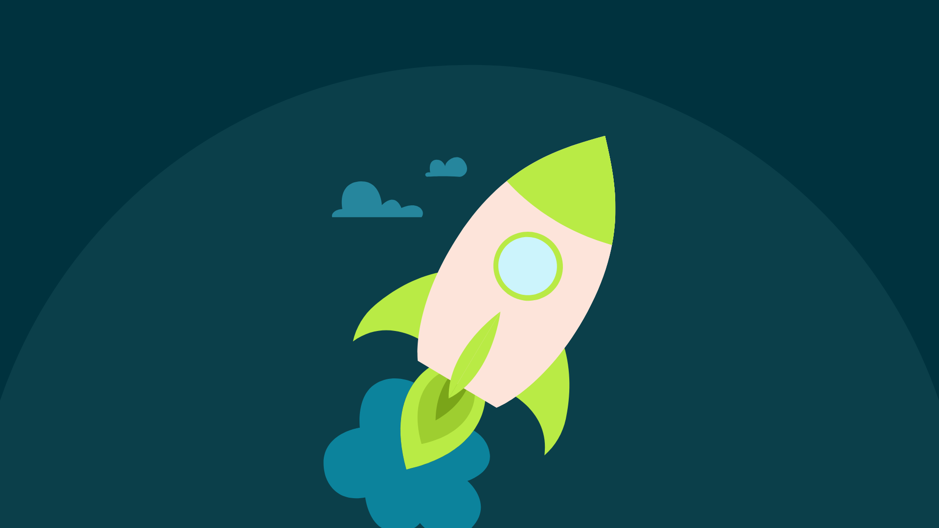 an illustration with a rocket representing the future or corporate finance
