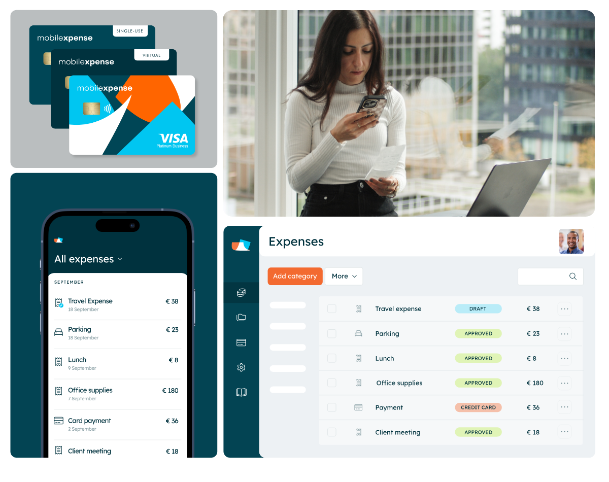 expense management app. Text on image: Expenses, All expenses