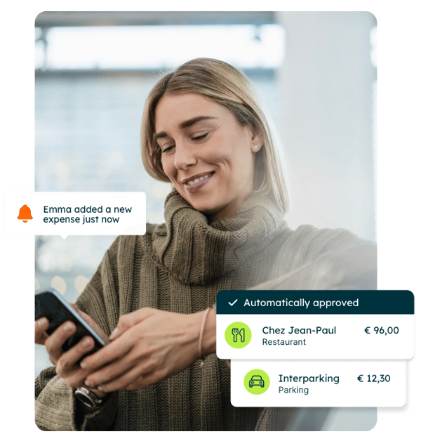 woman submitting company expenses