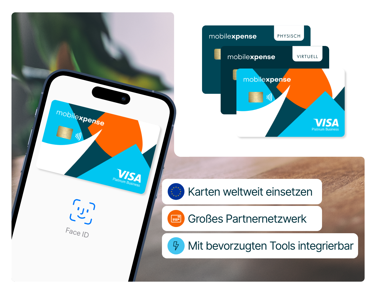 Mobilexpense-Kreditkarte zur Bezahlung von Unternehmensausgaben