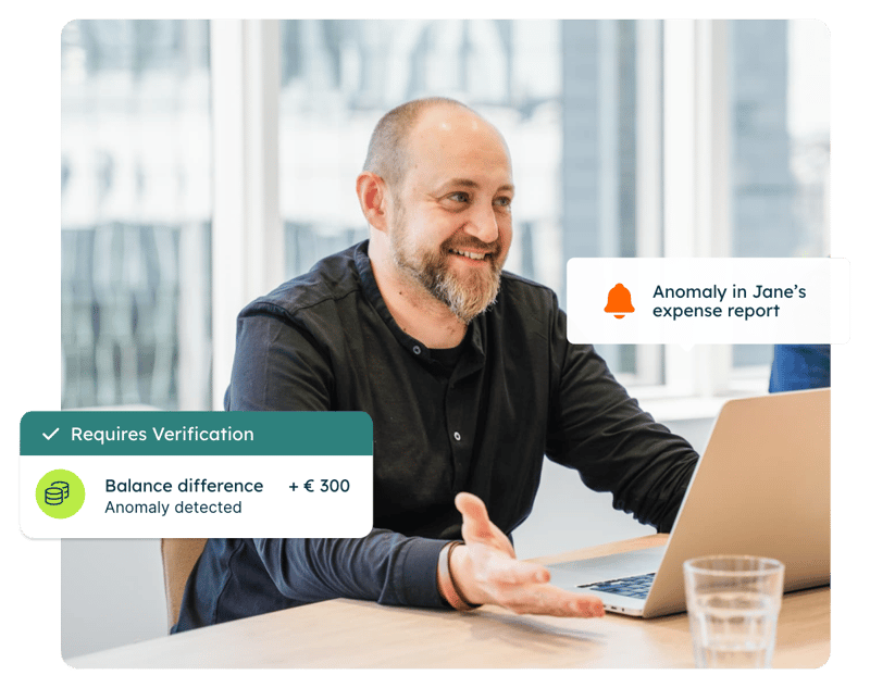 man reporting expense data