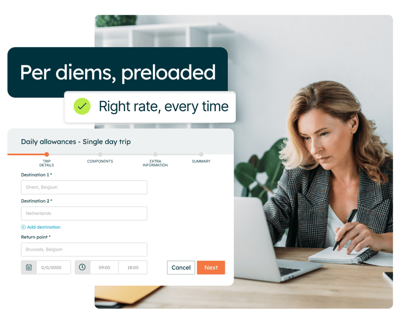 Per diems preloaded with the right rate every time image text 
