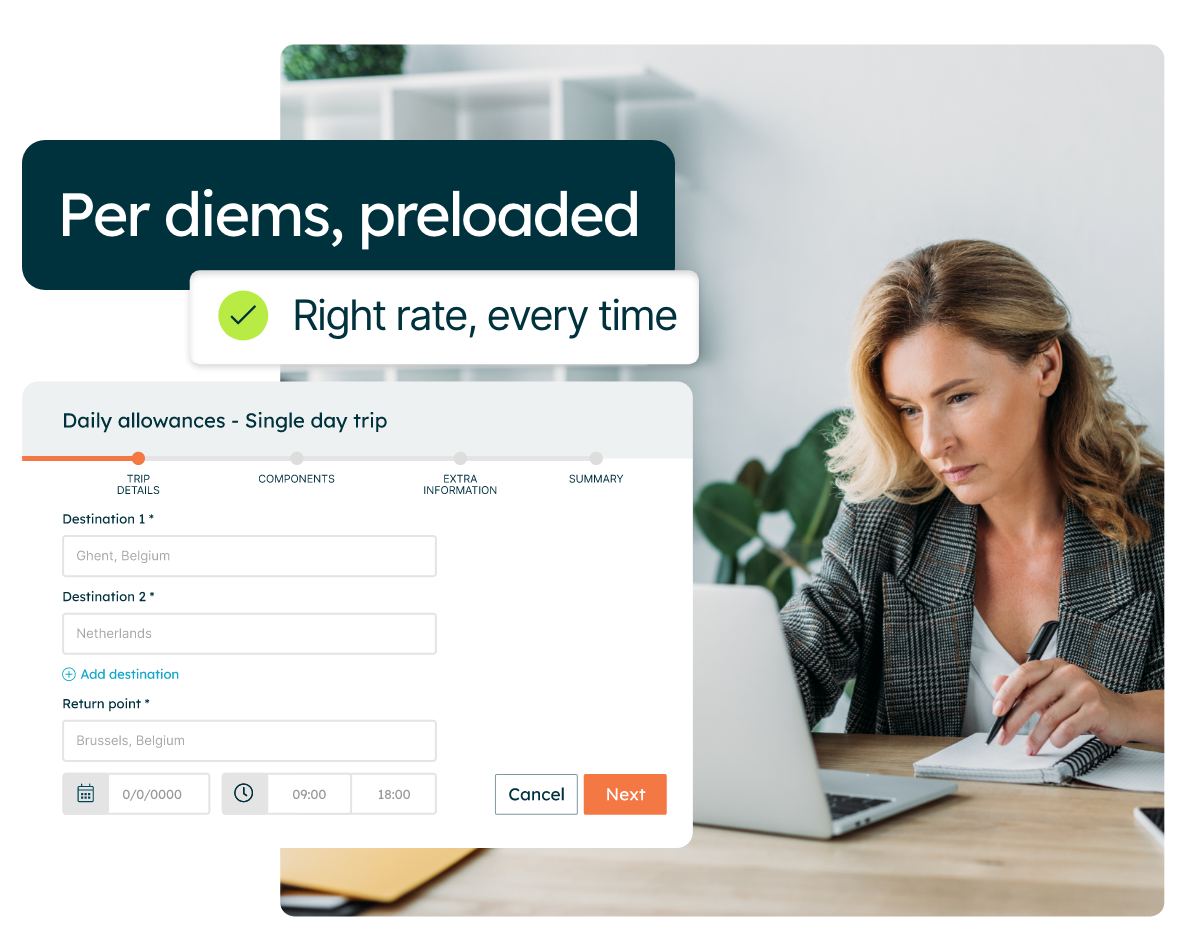 Per diems preloaded with the right rate every time image text