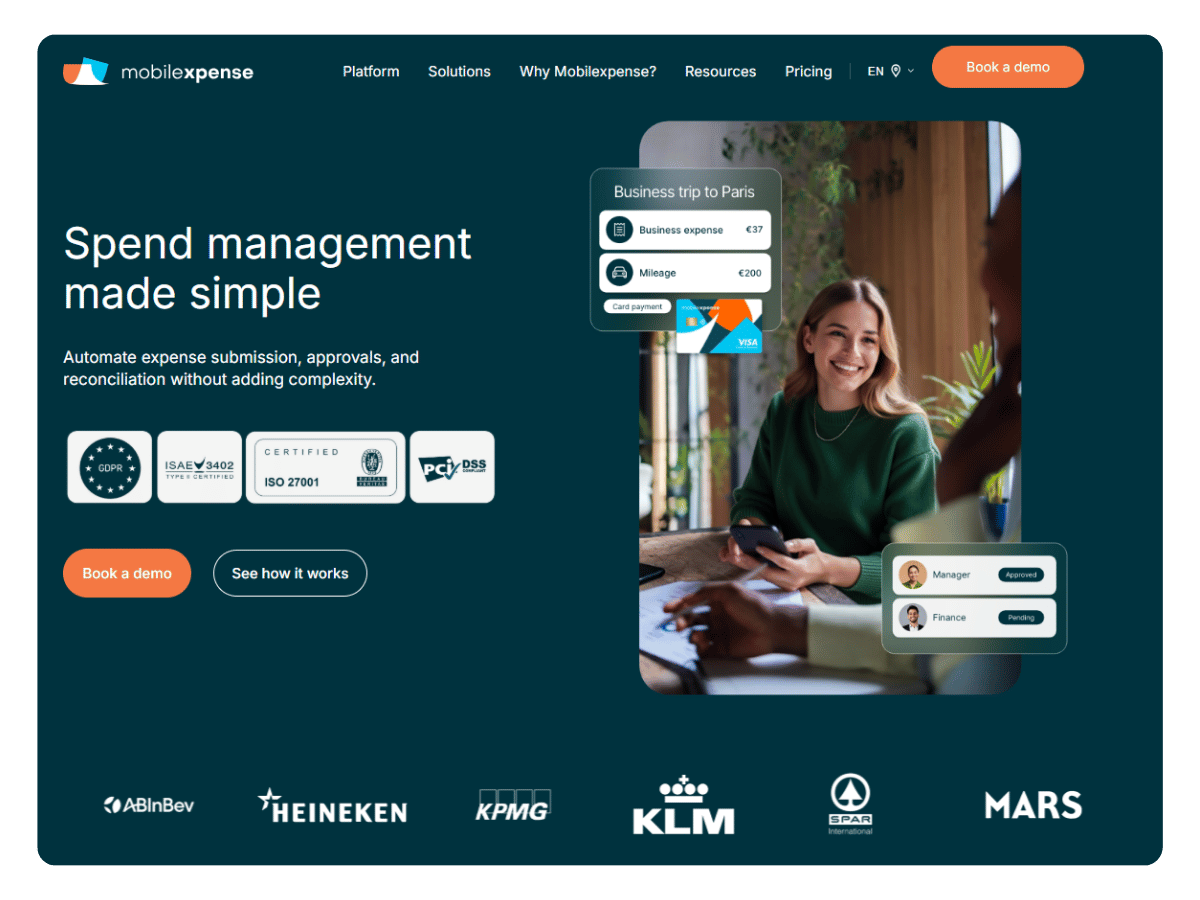 Mobilexpense homepage