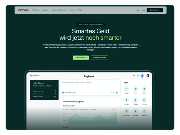 Screenshot der Ausgabenmanagement-Software Payhawk