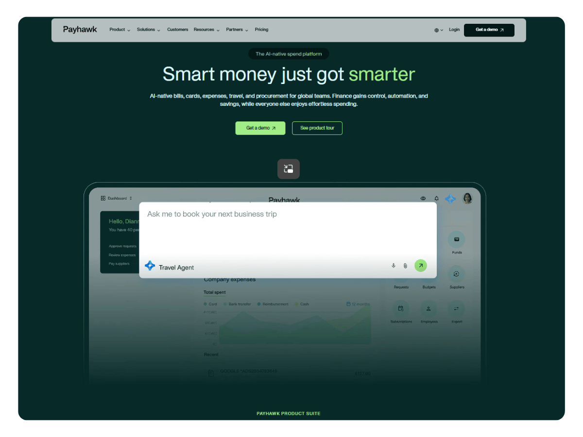 Payhawk homepage