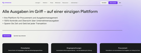 Screenshot der Ausgabenmanagement-Software von Spendesk